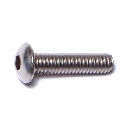 Midwest Fastener M4-0.70 Socket Head Cap Screw, Button, Plain Stainless Steel, 16 mm Length, 10 PK 75553